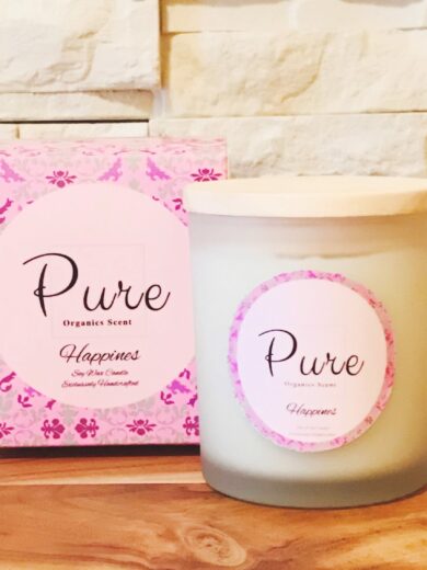 Happines Summertime Soy Wax Candle Exclusively Handcrafted for You